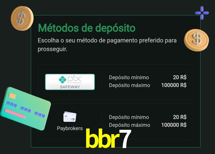O cassino bbr7 oferece uma grande variedade de métodos de pagamento